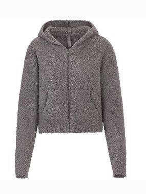 Skims Cozy Knit Zip Up Hoodie small medium grey